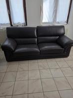 Salon 3 ,2, et 1place cuir brun foncé, Maison & Meubles, Canapés | Salons, Enlèvement, Cuir