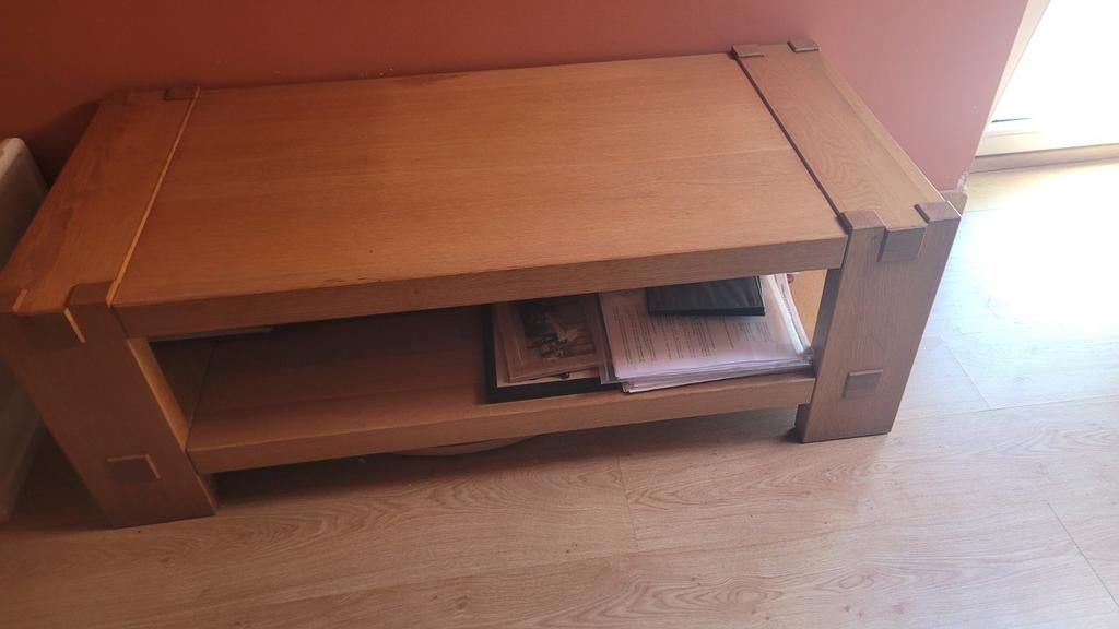 Table basse chene, Maison & Meubles, Moins de 100 cm, Vintage, Comme neuf, Enlèvement