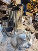 1.	Tubage cheminée inox 250/100 double paroi + accessoires., Maison & Meubles, Cheminées, Enlèvement, Utilisé