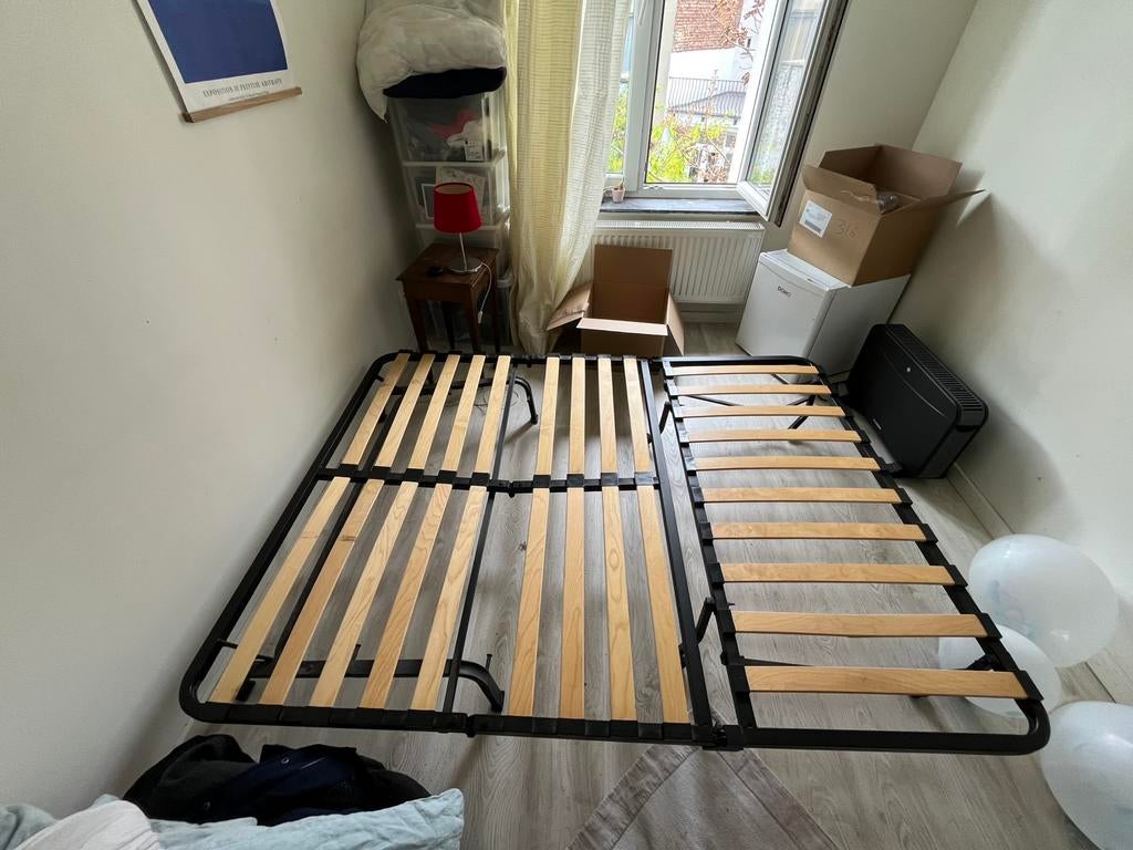 Canape lit click clack matras inclus 140 200, Ophalen, Gebruikt, Tweepersoons, 140 cm