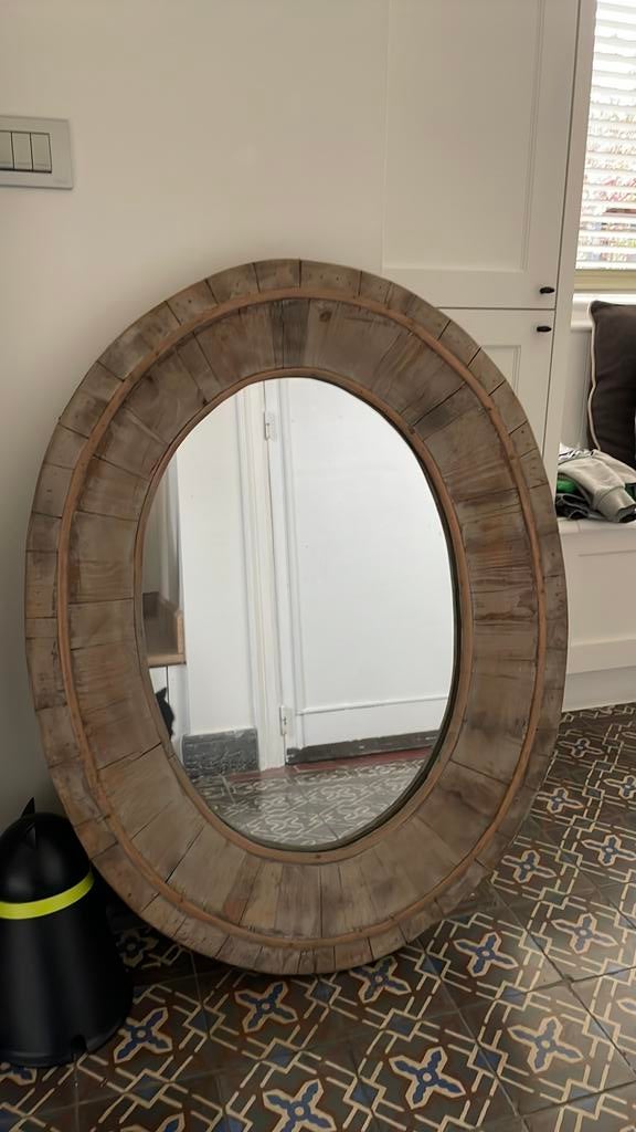 Grand miroir ovale en forme de pomax, Maison & Meubles, Accessoires pour la Maison | Miroirs, Comme neuf, Enlèvement, 100 à 150 cm
