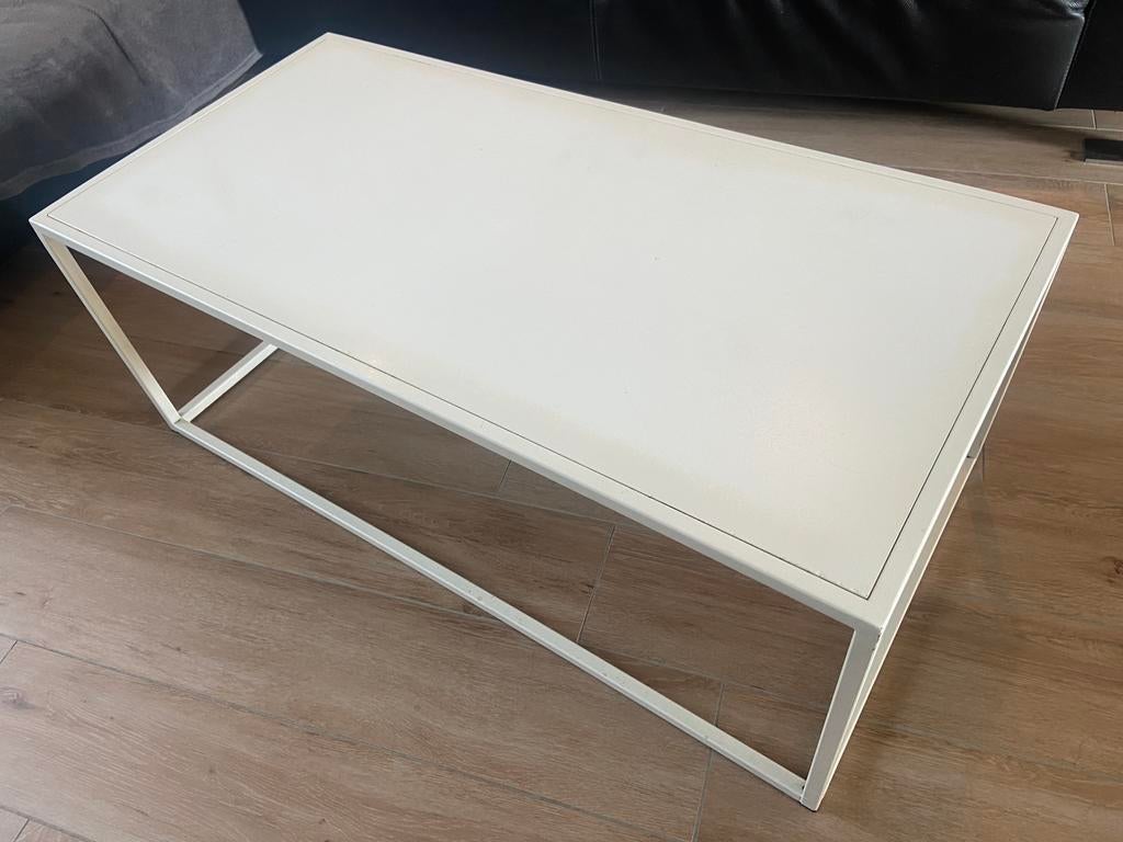 Witte strakke salontafel, Huis en Inrichting, Tafels | Salontafels, Ophalen, Gebruikt, 100 tot 150 cm, 50 tot 100 cm