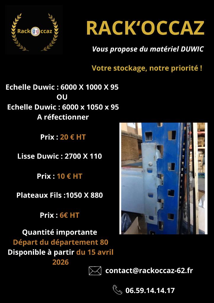 rayonnage duwic, Articles professionnels, Enlèvement ou Envoi