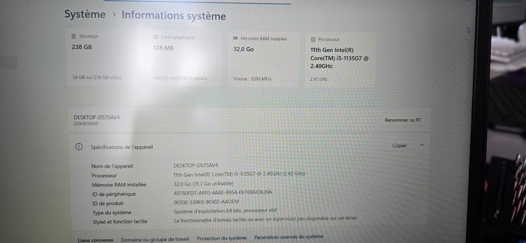 Lenovo ThinkPad L15 Gen 2 i5 32go DDR4 256ssd Windows 11 Pro, Enlèvement ou Envoi