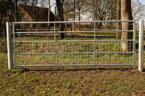 Gegalvaniseerde weidepoort 305 cm met half gaas – 5 spijlen, Dieren en Toebehoren, Stalling en Weidegang, Stalling, Weidegang