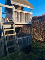 Houten speelhuisje, Kinderen en Baby's, Speelgoed | Buiten | Speeltoestellen, Ophalen, Gebruikt, Glijbaan