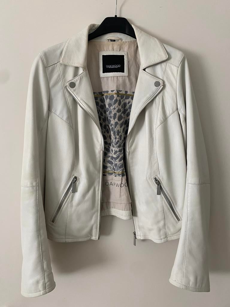 Oakwood lederen jas, off white, XS, Kleding | Dames, Ophalen, Wit, Jasje, Maat 34 (XS) of kleiner