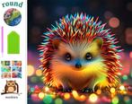 nr 584 Diamond Painting gekleurde egel 40x40cm (rond), Verzenden, Nieuw, Knutselwerk