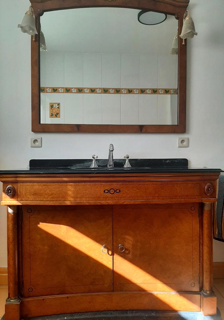 vintage wastafel met kast en spiegel, Doe-het-zelf en Bouw, Sanitair, Zo goed als nieuw, Wastafel, Ophalen