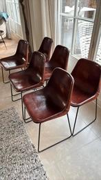 6 Sol Y Luna chairs brown leather, Ophalen, Gebruikt, Bruin, Vijf, Zes of meer stoelen