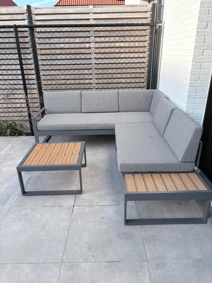 Lounge set 5personen, Tuin en Terras, Tuinsets en Loungesets, Gebruikt, Loungeset, Aluminium, 5 zitplaatsen, Bijzettafel, Ophalen