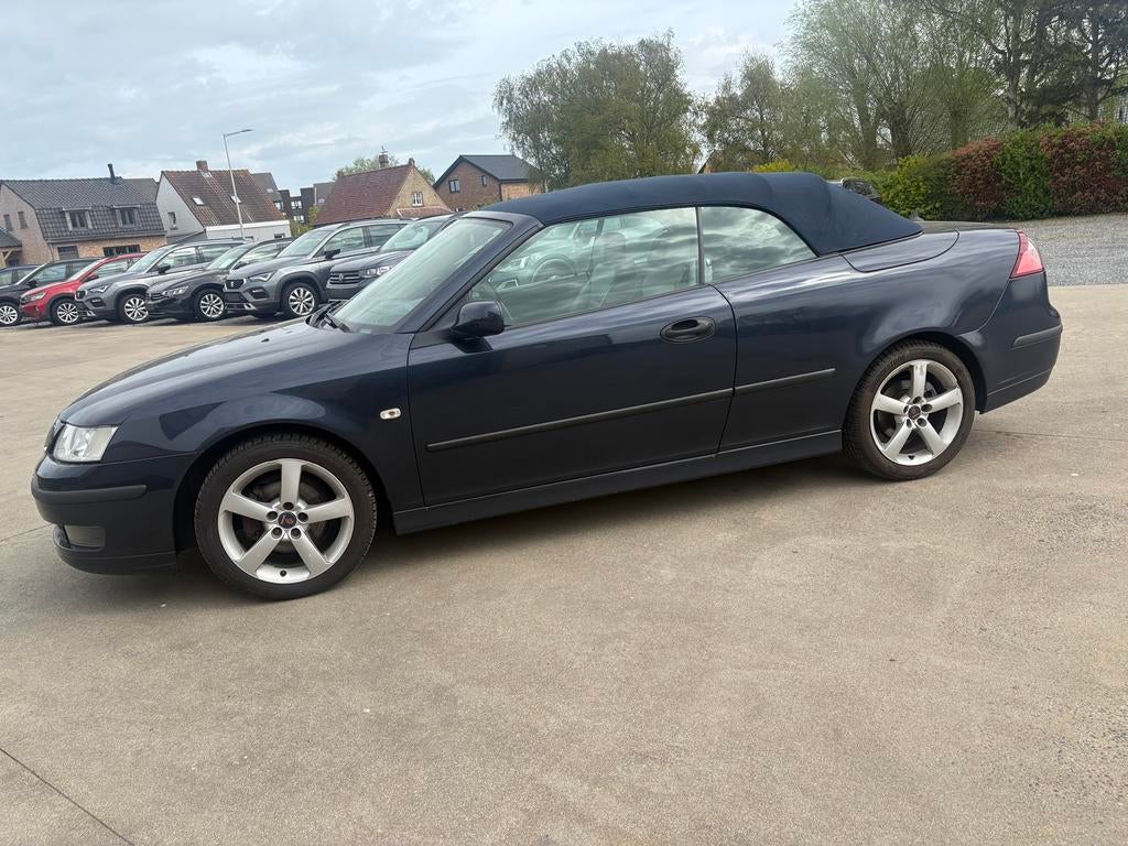 Saab 9-3 Cabrio 2.0 Benzine bj 2005 MEENEEMPRIJS, Auto's, Saab, Voorwielaandrijving, Cabriolet, Blauw, Leder