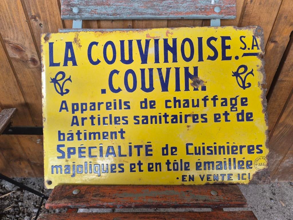 Plaque émaillée 50 x 35, Antiquités & Art, Antiquités | Email, Enlèvement