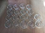 Lot de 17 bougeoirs en verre, Moins de 25 cm, Enlèvement ou Envoi, Comme neuf, Autres matériaux