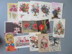 34 postkaarten Fantasie kinderen skisport skien bloemen, Collections, Cartes postales | Thème, Enlèvement ou Envoi, Affranchie