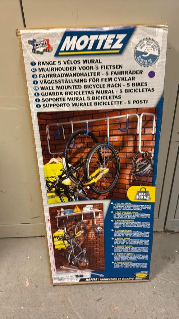 étagère murale convient pour accrocher 5 vélos, Fietsen en Brommers, Fietsaccessoires | Overige Fietsaccessoires, Ophalen, Zo goed als nieuw