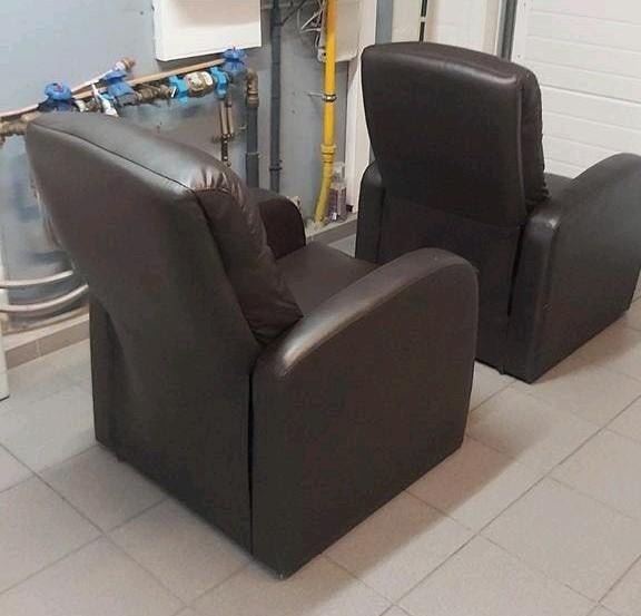 2  lederen  1zits relaxzetels -GRATIS-!!, Enlèvement, Cuir