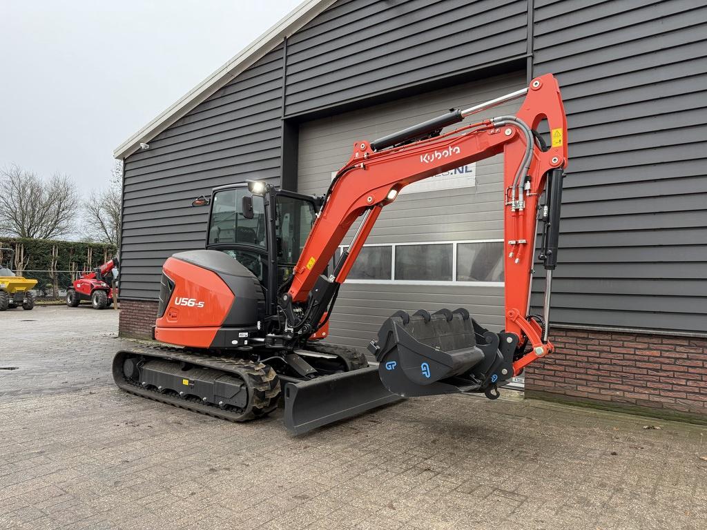 Kubota U56-5 minigraver NIEUW incl CW10 + 3 bakken, Zakelijke goederen, Machines en Bouw | Kranen en Graafmachines, Kubota Hol