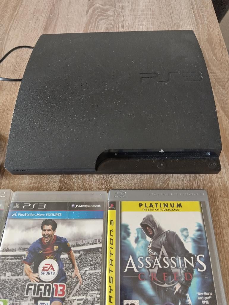 Ps3 slim met 10games en controller, Ophalen, Zo goed als nieuw, Slim
