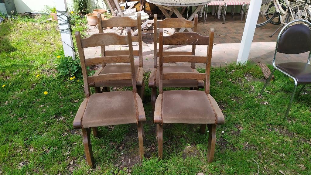 Eetkamerstoelen, Ophalen, Gebruikt, Bruin, Vier