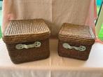 2 rieten mandjes met deksel, Ophalen of Verzenden