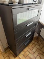 Commode en bois noir, Maison & Meubles, Armoires | Commodes, 3 ou 4 tiroirs, 25 à 50 cm, Modern - tijdloos, Enlèvement