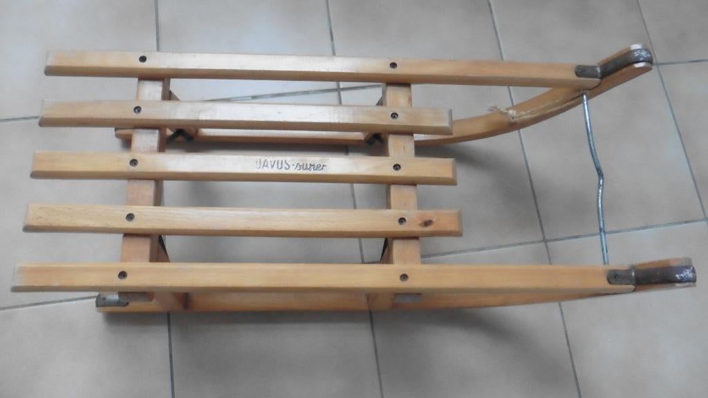 Beau traîneau en bois pour enfants, Enlèvement, Utilisé, Bois