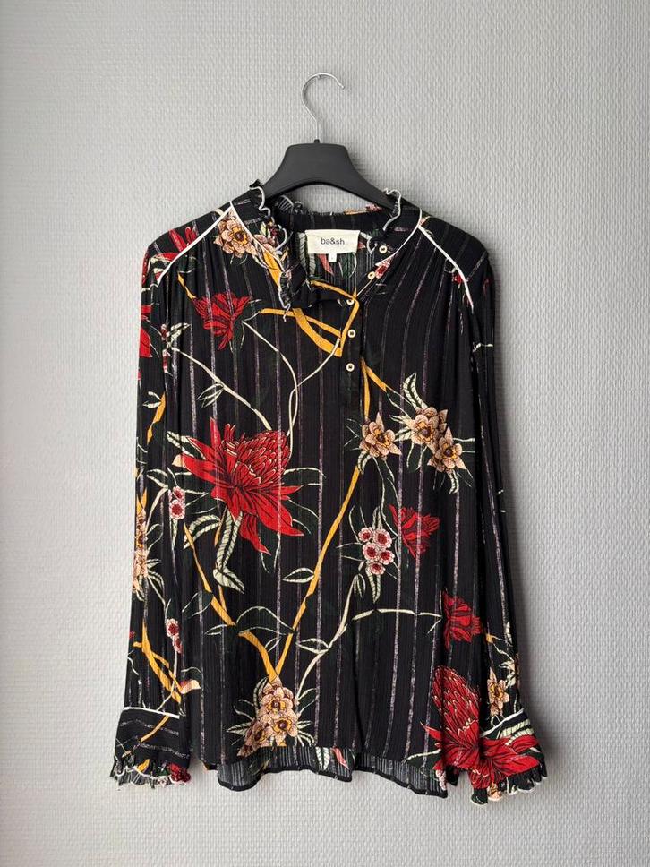 Ba&sh - Blouse - M, Kleding | Dames, Topjes, Gedragen, Maat 38/40 (M), Zwart, Lange mouw, Verzenden