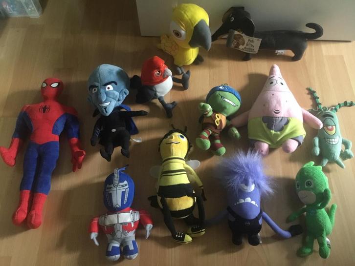 Pakket Knuffels Spiderman/Nickelodeon/Megamind, Verzamelen, Poppetjes en Figuurtjes, Ophalen of Verzenden