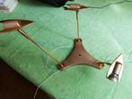 VINTAGE  koperkleurige Plafondlamp met 3 schotelvormige spot, Ophalen of Verzenden, Gebruikt, Overige materialen, VINTAGE