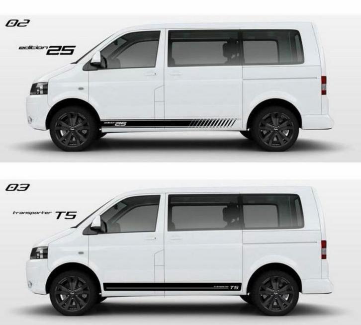 Stickers stickerset Zwart volkswagen t5 multivan edition 25, Auto diversen, Autostickers, Ophalen of Verzenden