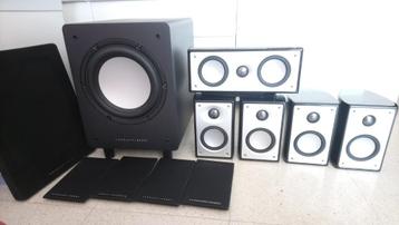 6.1 Mordaunt-Short Alumni surroundset ! PianoBlack subwoofer beschikbaar voor biedingen
