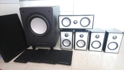 6.1 Mordaunt-Short Alumni surroundset ! PianoBlack subwoofer, Audio, Tv en Foto, Luidsprekerboxen, Gebruikt, Complete surroundset