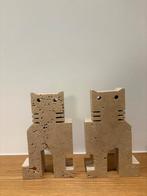 Paar travertijnkatten, Fratelli Mannelli, Italië, jaren 70, Ophalen, Zo goed als nieuw