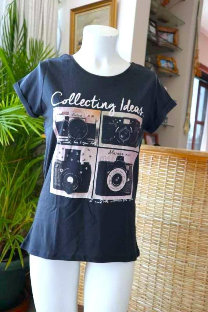 foto sets tot uniek zwart T-shirt, Kleding | Heren, T-shirts, Nieuw, Maat 46 (S) of kleiner, Zwart, Ophalen of Verzenden