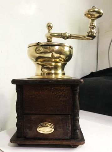 Koffiemolen in hout en koper, Ophalen of Verzenden
