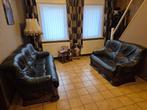 Lederen salon (driezit en tweezit), Huis en Inrichting, Ophalen, Gebruikt, Leer