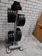 187.5 kg Panatta Olympische Gewichten + Panatta opberg rack, Sport en Fitness, Fitnessmaterialen, Ophalen, Zo goed als nieuw