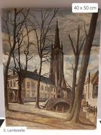 Schilderij kerk S. LAMBORELLE 40 X 50 CM, Ophalen of Verzenden