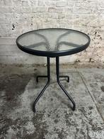 2 ronde tafels van metaal/glas 20€/tafel, Ophalen of Verzenden, Nieuw, Glas