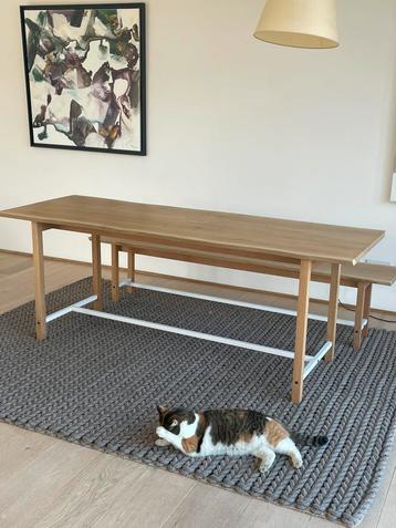 Table chene et banc ethnicraft, Maison & Meubles, Tables | Tables à manger, Enlèvement, Chêne
