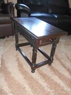 Stevig eiken bijzettafel/salontafeltje met lade, Huis en Inrichting, Tafels | Salontafels, Ophalen, Minder dan 50 cm, 50 tot 100 cm