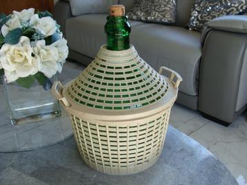 bouteille tourie vide à vin 5L avec sa protection vintage, Enlèvement ou Envoi, Comme neuf, Vin rouge, Italie