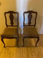 2 antieke rieten stoelen met kussen, Ophalen