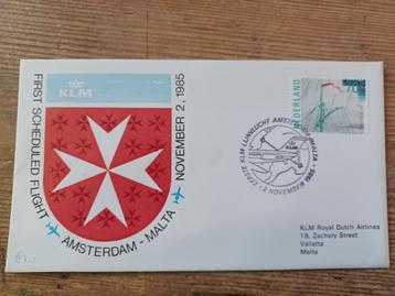KLM Amsterdam Malte 1985, Envoi, Décrit