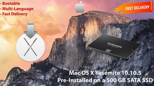 Mac OS X Yosemite 10.10.5 VoorGeïnstalleerd op SSD van 500GB, Computers en Software, Besturingssoftware, Nieuw, MacOS, Verzenden