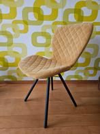 4x Gele retro stoelen., Huis en Inrichting, Stoelen, Ophalen, Zwart