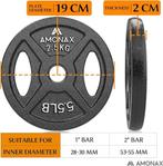 Ensemble de plaques de musculation en fonte Amonax 4 x 2,5 k, Sports & Fitness, Envoi, Neuf, Plaques d'haltères