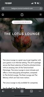 Tomorrowland VIP (Lotus Lounge) - Friday 18/07 - 2 tickets, Tickets en Kaartjes, Evenementen en Festivals, Twee personen