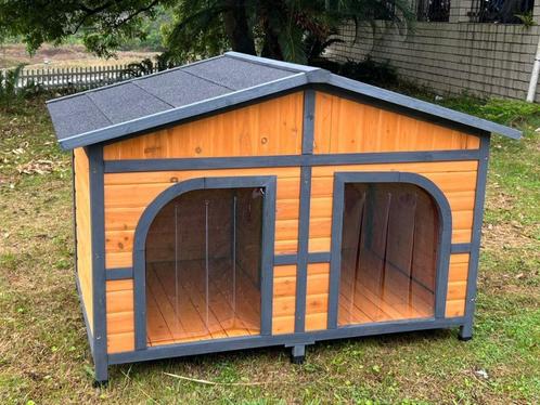 Niche double abri chien niche en bois NICHE chien, Dieren en Toebehoren, Hondenhokken, Nieuw, Hondenhok, Ophalen